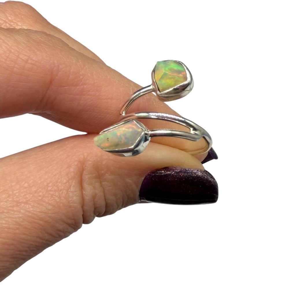 Ethiopian Fire Opal Ring Size 7 Solid 925 Sterlin… - image 6